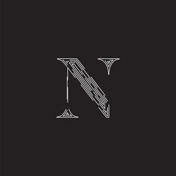 Elegant character from a fontset made by dashed lines, vector illustration Illustrazione stock