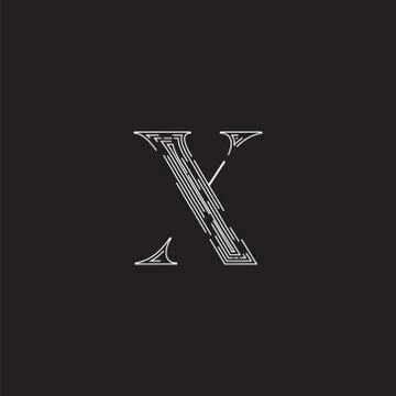 Elegant character from a fontset made by dashed lines, vector illustration Illustrazione stock