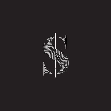 Elegant character from a fontset made by dashed lines, vector illustration Stock Illustration