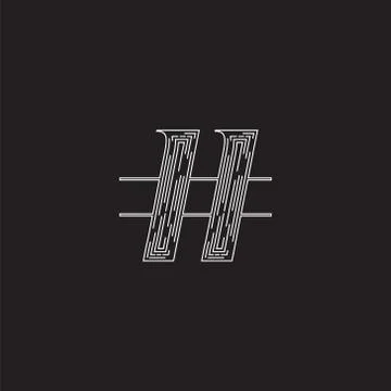 Elegant character from a fontset made by dashed lines, vector illustration Illustrazione stock