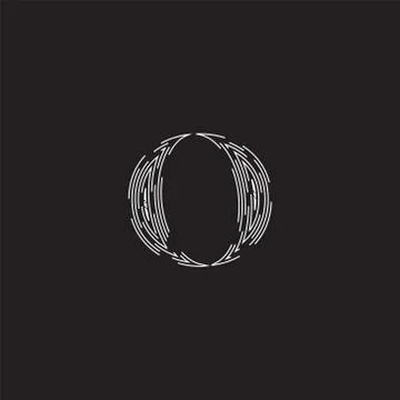 Elegant character from a fontset made by dashed lines, vector illustration Illustrazione stock