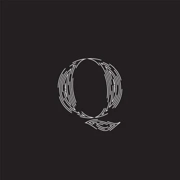 Elegant character from a fontset made by dashed lines, vector illustration Stock Illustration