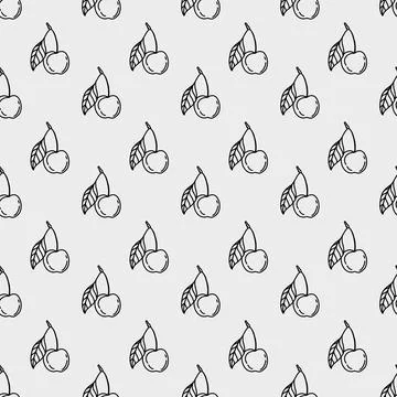 Elegant cherry pattern for textile and wrapping paper design in seamless prin Stock Illustration