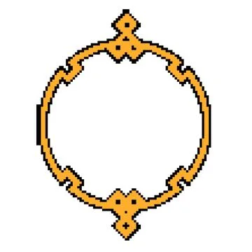 Elegant chinese frame border pixel art vector illustration Stock Illustration