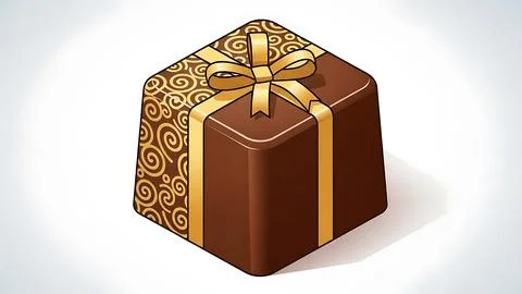 Elegant chocolate gift box Stock Illustration