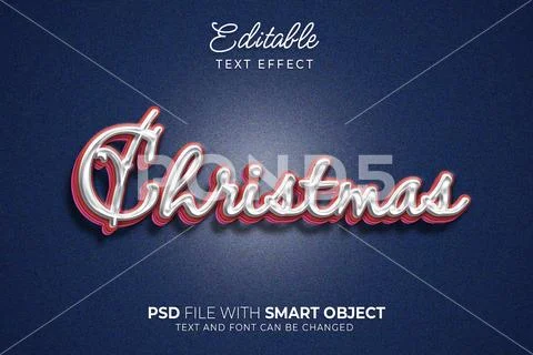 Elegant christmas editable text effect PSD Template