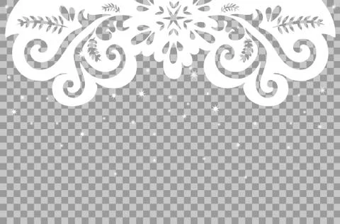 Elegant Christmas pattern on transparent background with sparkling stars. Stock Illustration