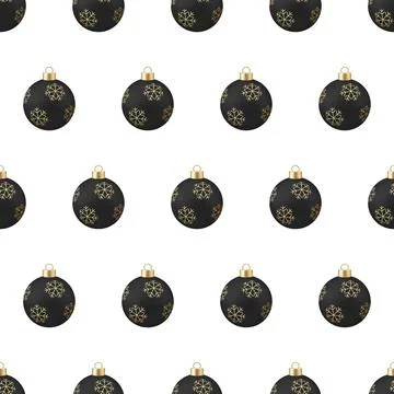 Elegant Christmas seamless pattern featuring luxurious black and gold Xmas .. Stock Illustration