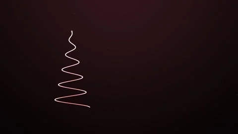 Elegant Christmas tree forms from lines on a dark background Stock Footage 323712466