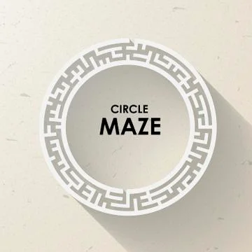 Elegant circular maze with shadow Stock Illustration