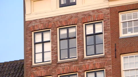 Elegant classic building windows opener Stock-Footage 58595992