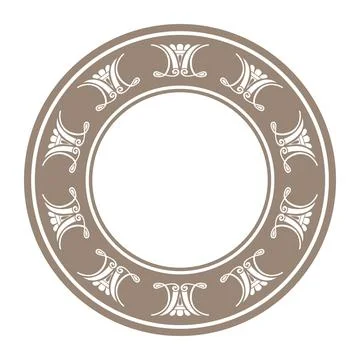 Elegant classical circular vector frame Greek inspired border palmette Illustrazione stock
