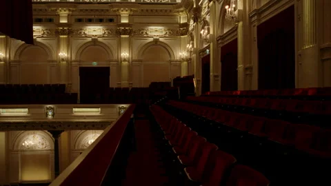 Elegant classical theater interior with empty seats 스톡 동영상 334784549