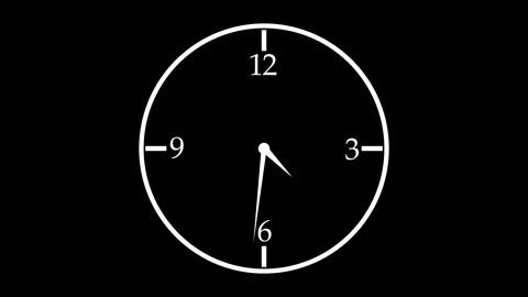 Elegant Clock Animation for Time Tracking, Smooth and Sleek Countdown Timer.. Stock Footage 308041698