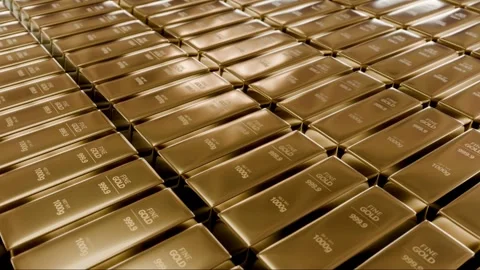 Elegant close-up of gold bars in 4K Stock Footage 341276867