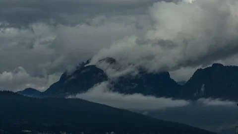 Elegant Cloud Lapse over Mountain Stock Footage