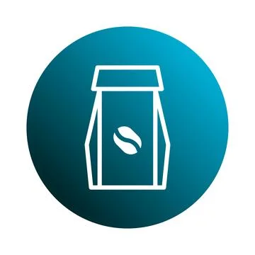 Elegant coffee packaging icon on gradient circle background displaying bran.. 스톡 일러스트