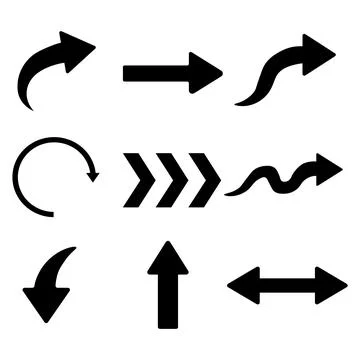 Elegant collection of arrows - minimalistic vector set. Vector illustration Stock Illustration