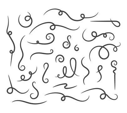 Elegant collection of handdrawn black vector swirls and calligraphic flourish 库存插图
