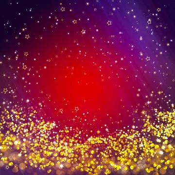 Elegant colored festive background with twinkle  golden lights and stars Stock Illustration