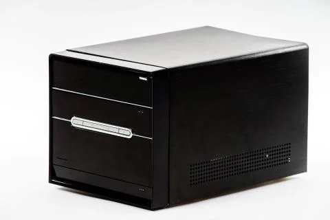 Elegant computer box isolated on white Stock Photos