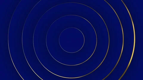 Elegant Concentric Golden Circles on Dark Blue Background Video stock 345972775