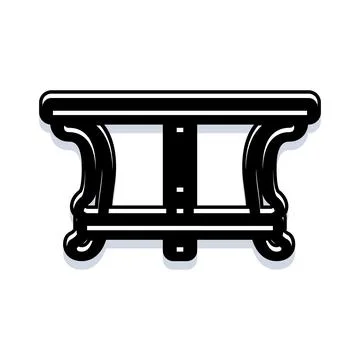 Elegant console table featuring antique furniture design Stock Illustration