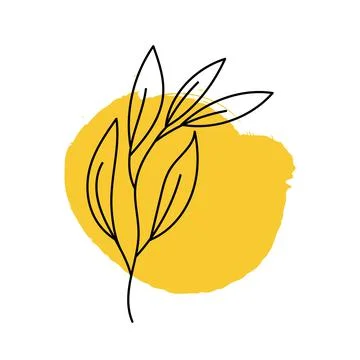 Elegant continuous line drawing. Minimal art flower on geometric shapes Stock Illustration