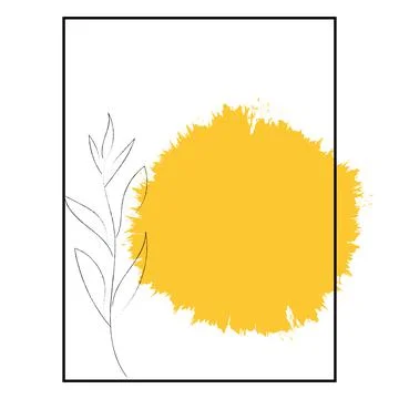 Elegant continuous line drawing. Minimal art flower on geometric shapes Stock Illustration