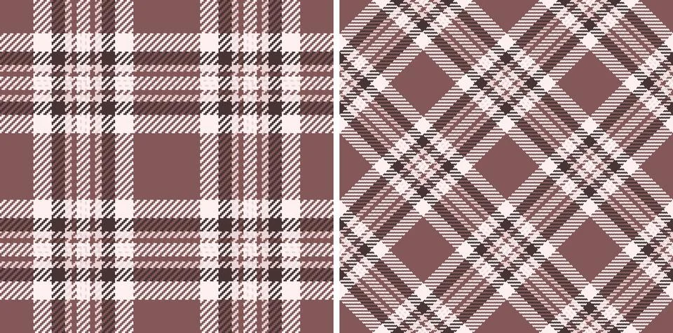 Elegant, cozy patterns. Two seamless tartan designs in earthy brown tones evo 스톡 일러스트
