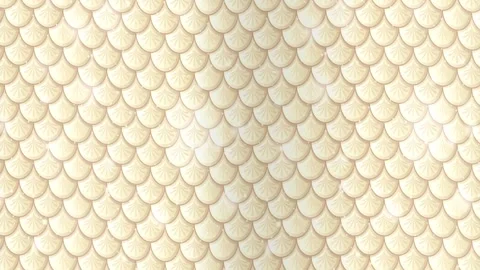 Elegant Cream Mermaid Scale Pattern Waving Like a Flag Background Loop Stock Footage 346114691