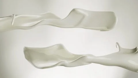 Elegant Creamy Liquid Flows Merging, representing Hydration and Dual Formul.. Stock Footage 335507180