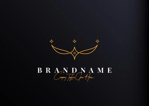 Elegant crown logo design. Vector illustration of elegant modern crown line a Illustration