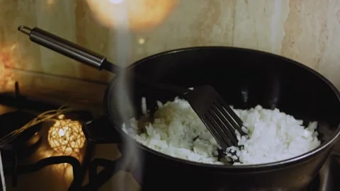 Elegant culinary workflow: browning beef in a heavy pan Stock Footage 342199392