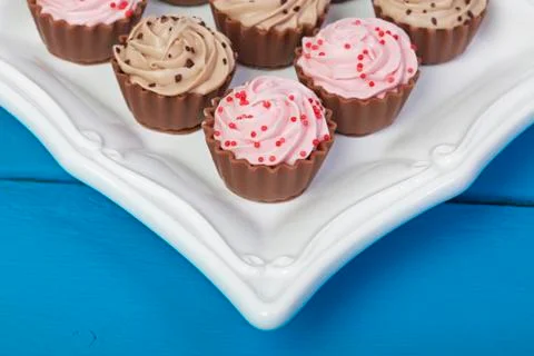 Elegant cupcake chocolates Stock Photos