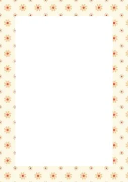 Elegant daisy pattern frame vector illustration with soft vintage floral styl Stockillustratie