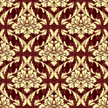Elegant damask seamless pattern in vintage style Stock Illustration