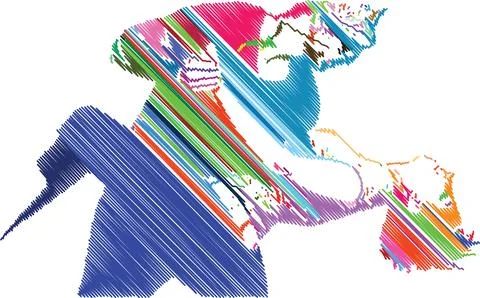 Elegant Dance Couple in Artistic Scribble Style Stock Illustration