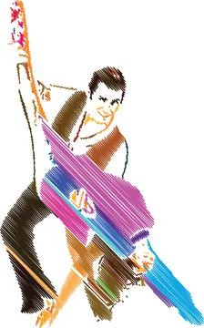 Elegant Dance Couple in Artistic Scribble Style Stock Illustration