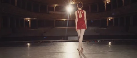An Elegant Dancer Gracefully Performing on Stage in a Beautifully Historic Stock Footage 303656083
