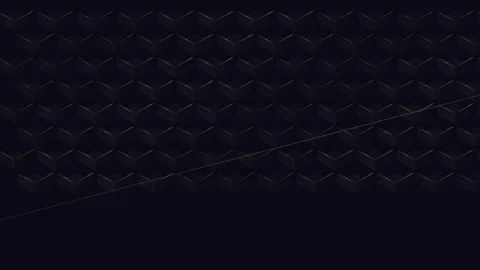 Elegant dark blue abstract background with geometric gold cube pattern Stock Footage 336994280