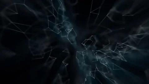 Elegant dark blue background. Points and lines are connected. inner glow Video stock 80343533