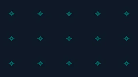 Elegant dark blue background with repeating geometric teal starburst pattern Stock Footage 320555375