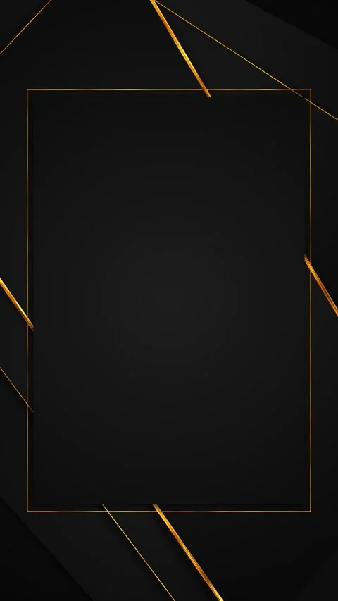 Elegant dark gold line frame sleek rectangular border, diagonal accents, clean b Stock Footage 340470502
