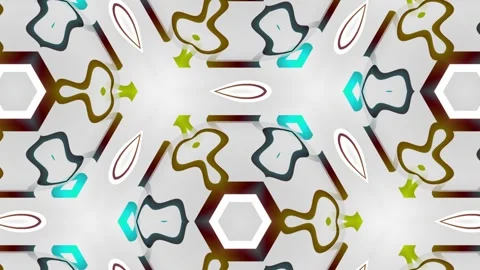 Elegant dark mandala kaleidoscope loop with subtle geometric rotation Stock Footage 336507429