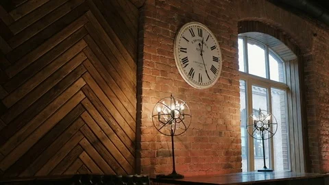 Elegant decor on the table in the loft space. Fashionable decor Stock-Footage 86057854