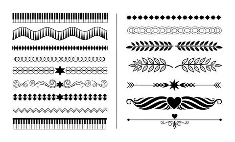 Elegant Decorative Divider Borders Collection Illustrazione stock