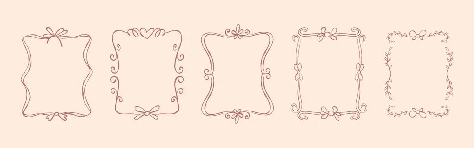 Elegant decorative frames for invitations and art projects available in var.. Stock Illustration