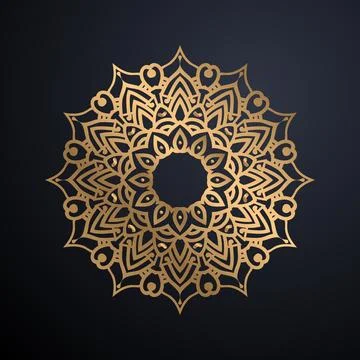 Elegant Decorative Gold Mandala Vector Background Illustrazione stock