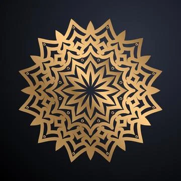 Elegant Decorative Gold Mandala Vector Background Stock Illustration